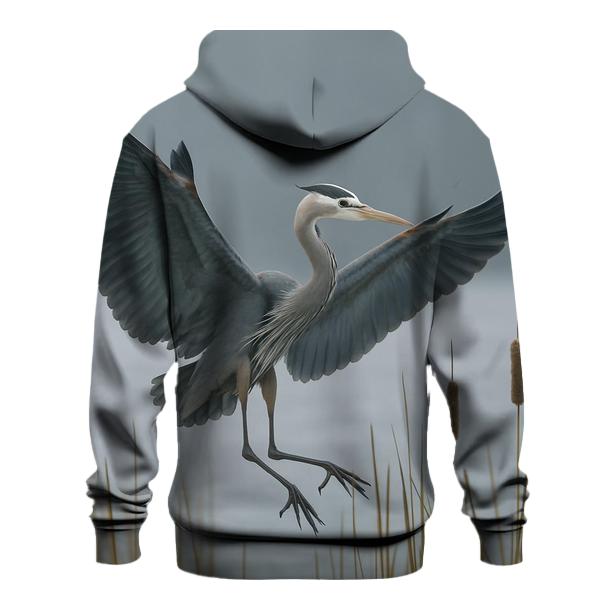 Reedline Hover Great Blue Heron premium hoodies