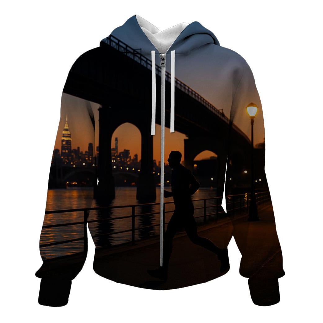 Harlem River Park Evening Jog Skyline pullover hoodies