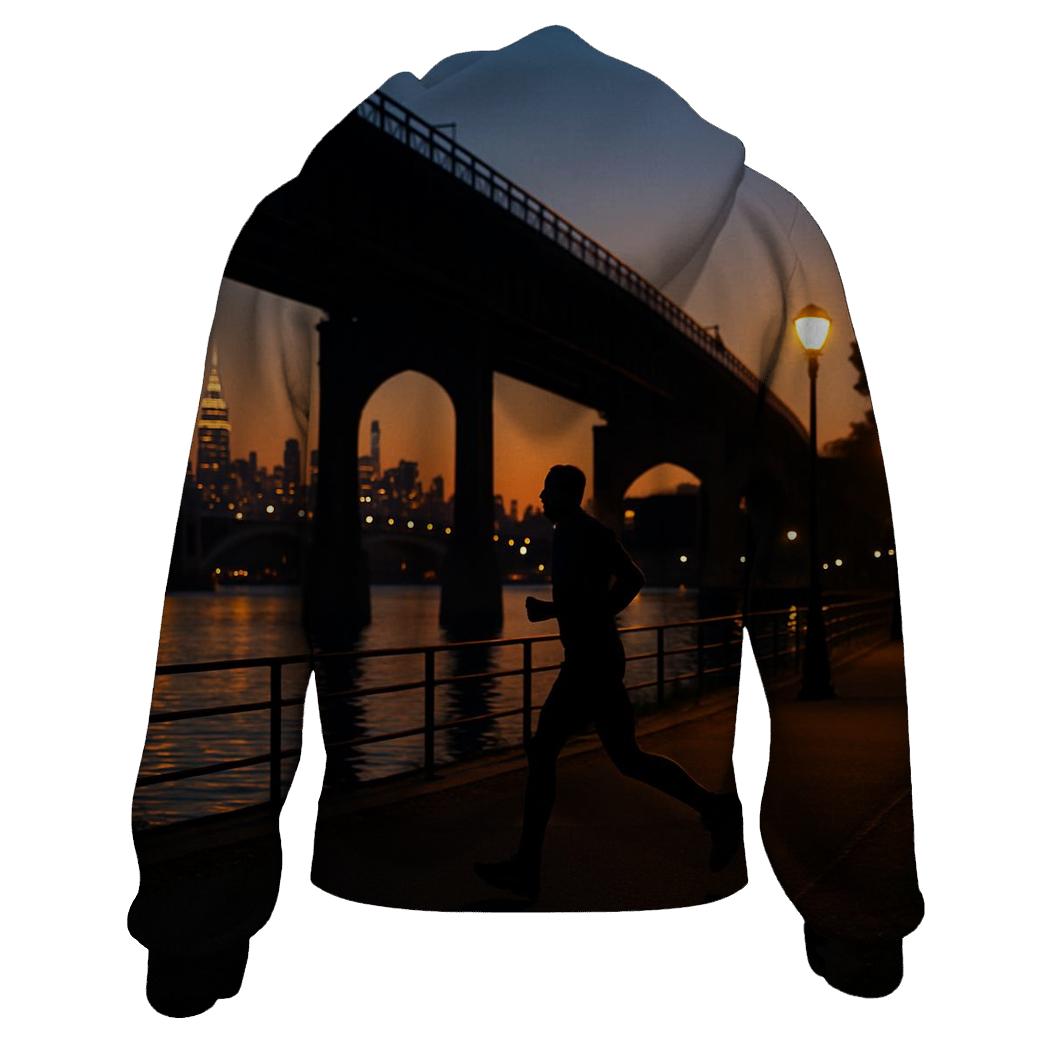 Harlem River Park Evening Jog Skyline pullover hoodies
