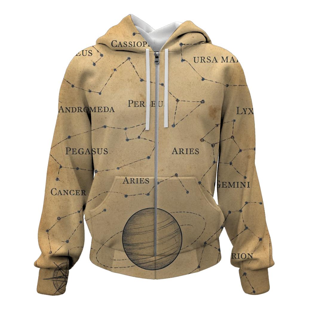 Vintage Star Map Travel Poster premium hoodies