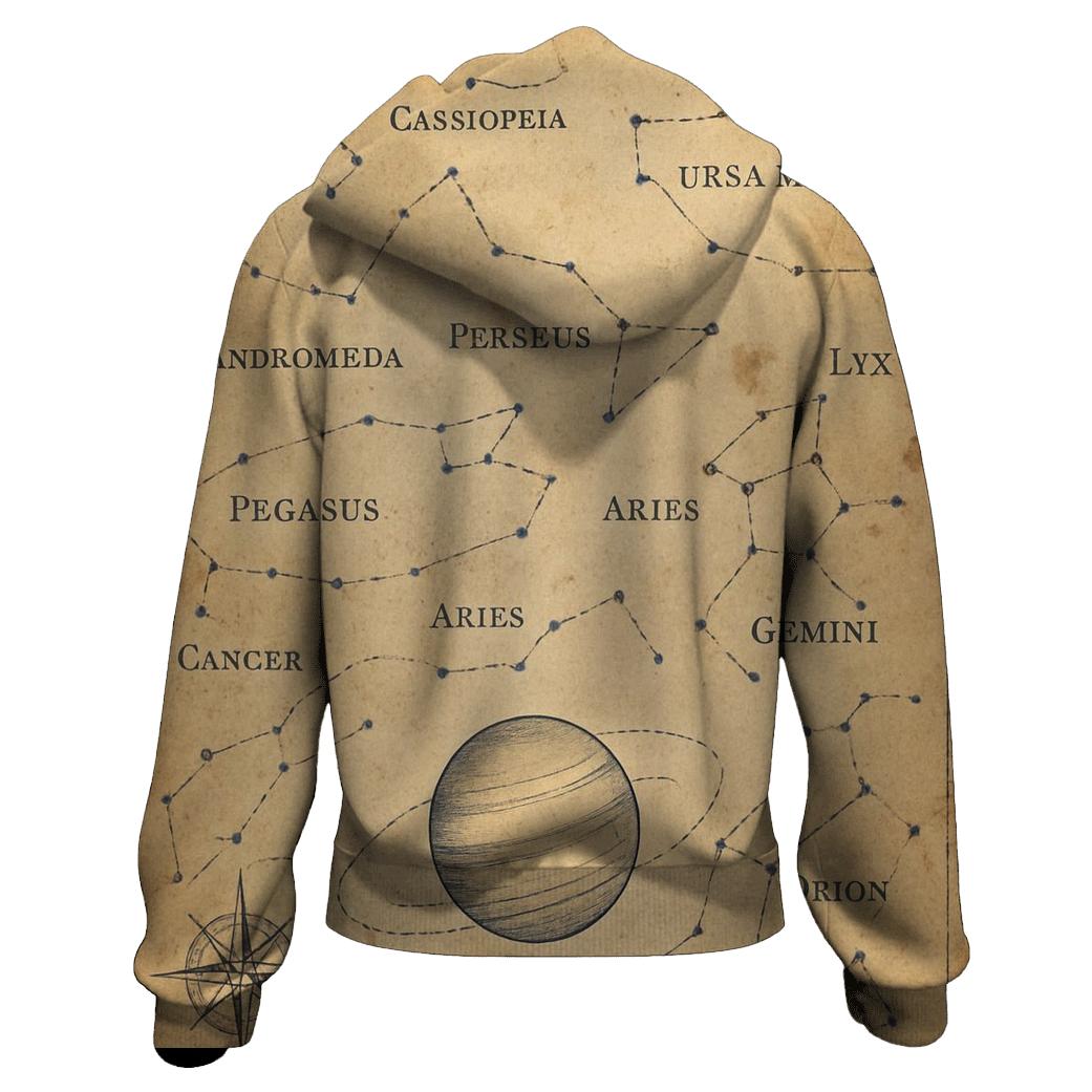 Vintage Star Map Travel Poster premium hoodies