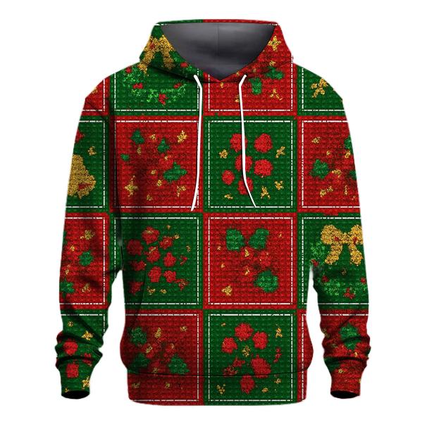 Holly Wreath Checkerboard Clash pullover hoodies
