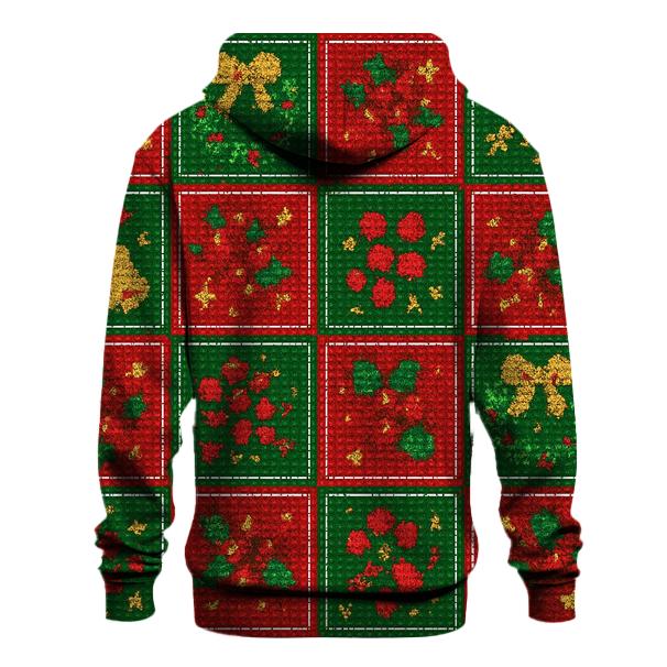 Holly Wreath Checkerboard Clash pullover hoodies