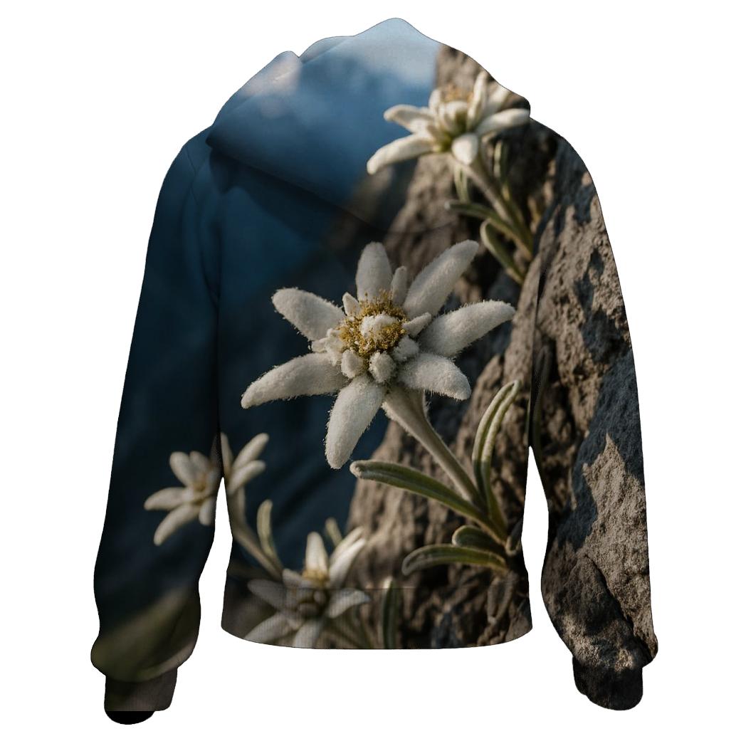 Wild Alpine Edelweiss On Rocky Ledge lightweight hoodies