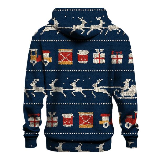 Santa Sleigh Skyline Rows designer hoodies