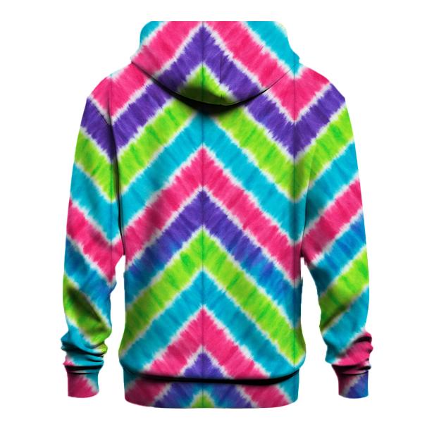 Neon Chevron Accordion Waves graphic hoodies