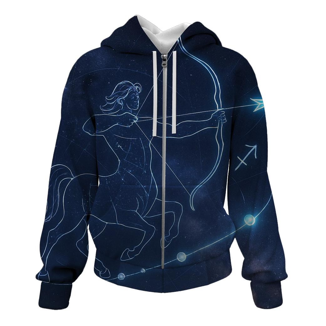 Sagittarius Celestial Archer Trajectory hoodies fashion