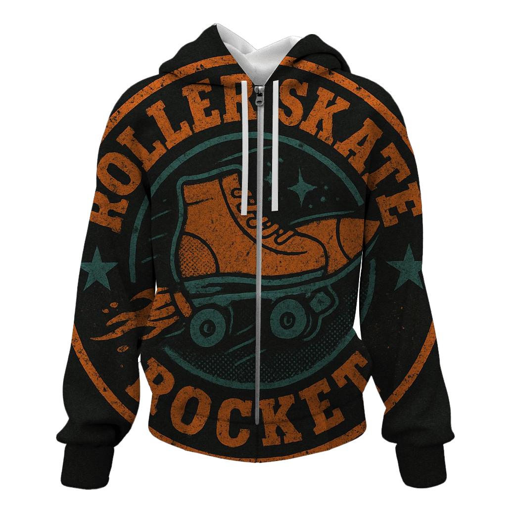 Retro Rocket Roller Derby Badge premium hoodies