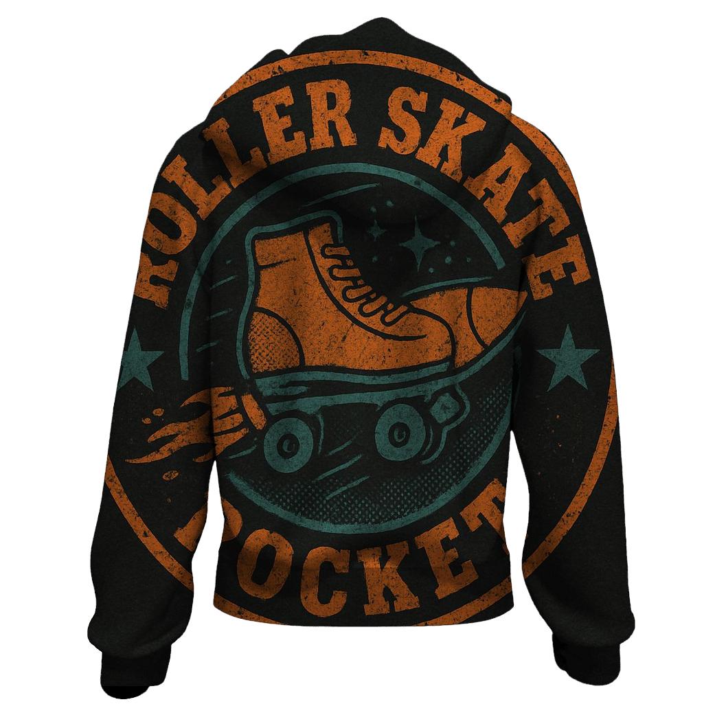 Retro Rocket Roller Derby Badge premium hoodies