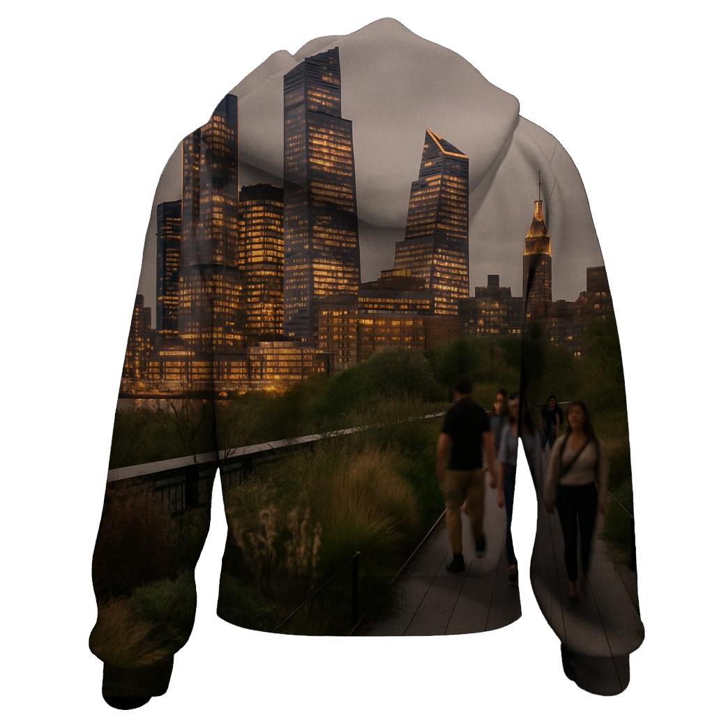 High Line Twilight Over West Side Towers heavyweight hoodies