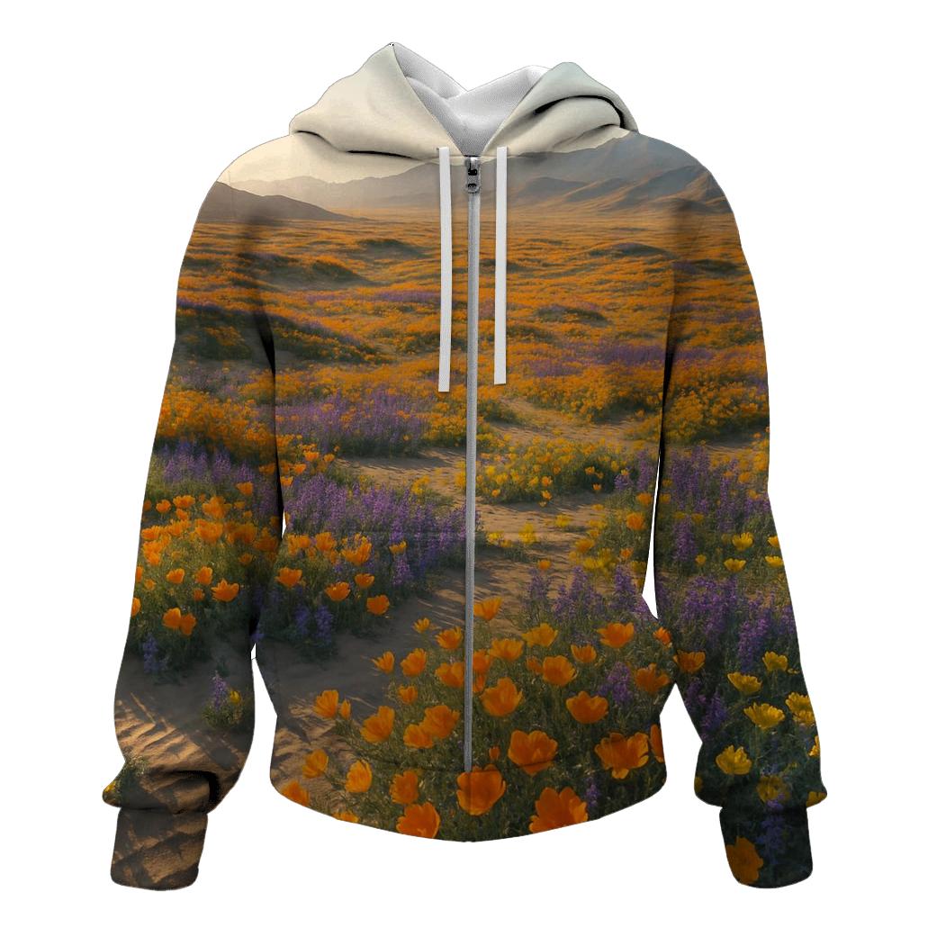 Desert Bloom After Rare Rain printed hoodies