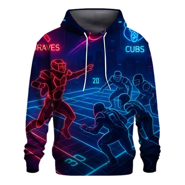 Neon Cyber Turf Braves Vs Cubs graphic hoodies