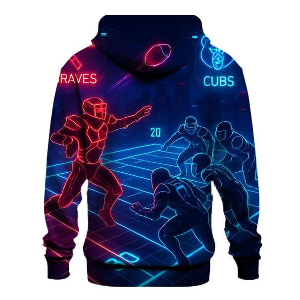 Neon Cyber Turf Braves Vs Cubs graphic hoodies