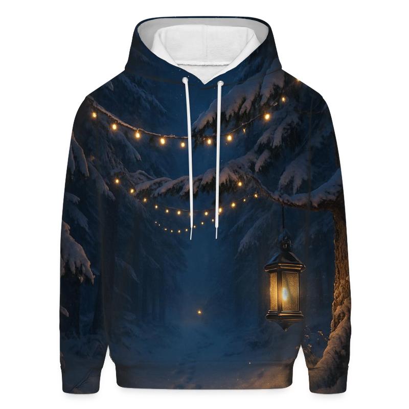 Starlit Christmas Forest Path hoodie trends