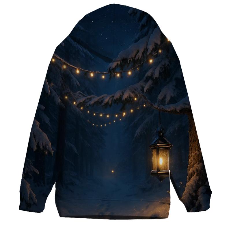 Starlit Christmas Forest Path hoodie trends