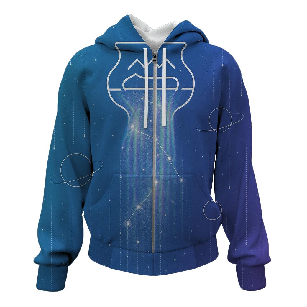 Aquarius Holographic Star Cascade custom hoodies