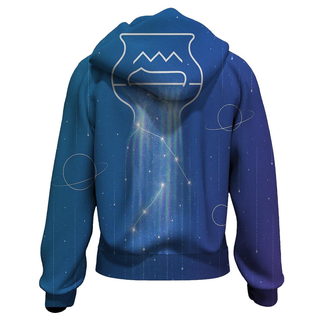 Aquarius Holographic Star Cascade custom hoodies