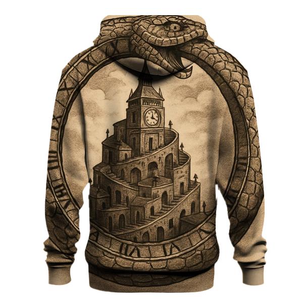 Clocktower City Ouroboros printed hoodies