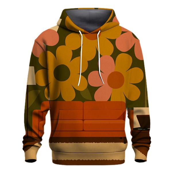 Flower Pattern Living Room premium hoodies