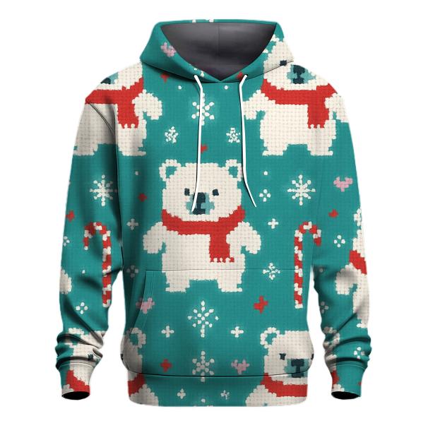 Candy Cane Polar Bear March lightweight hoodies