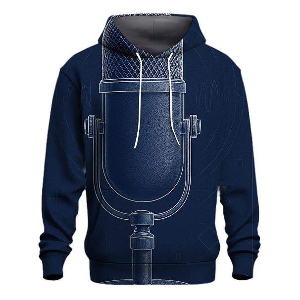 Matte Microphone Blueprint graphic hoodies