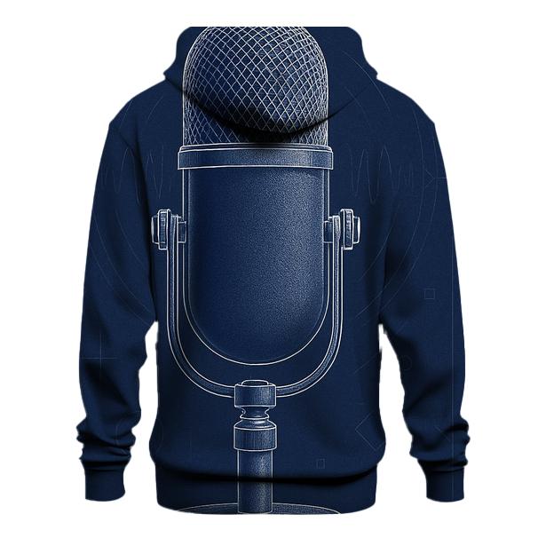 Matte Microphone Blueprint graphic hoodies