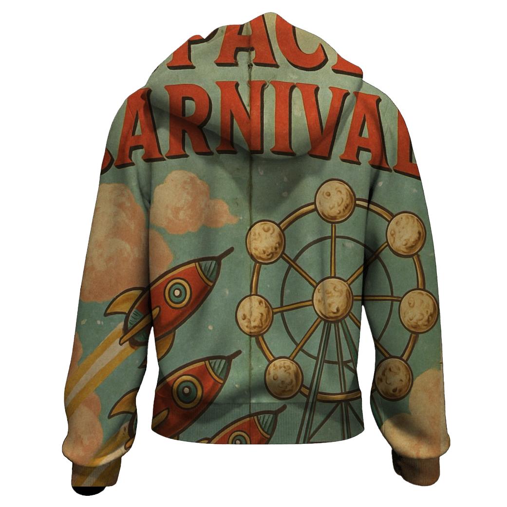 Distressed Retro Space Carnival Poster designer hoodies