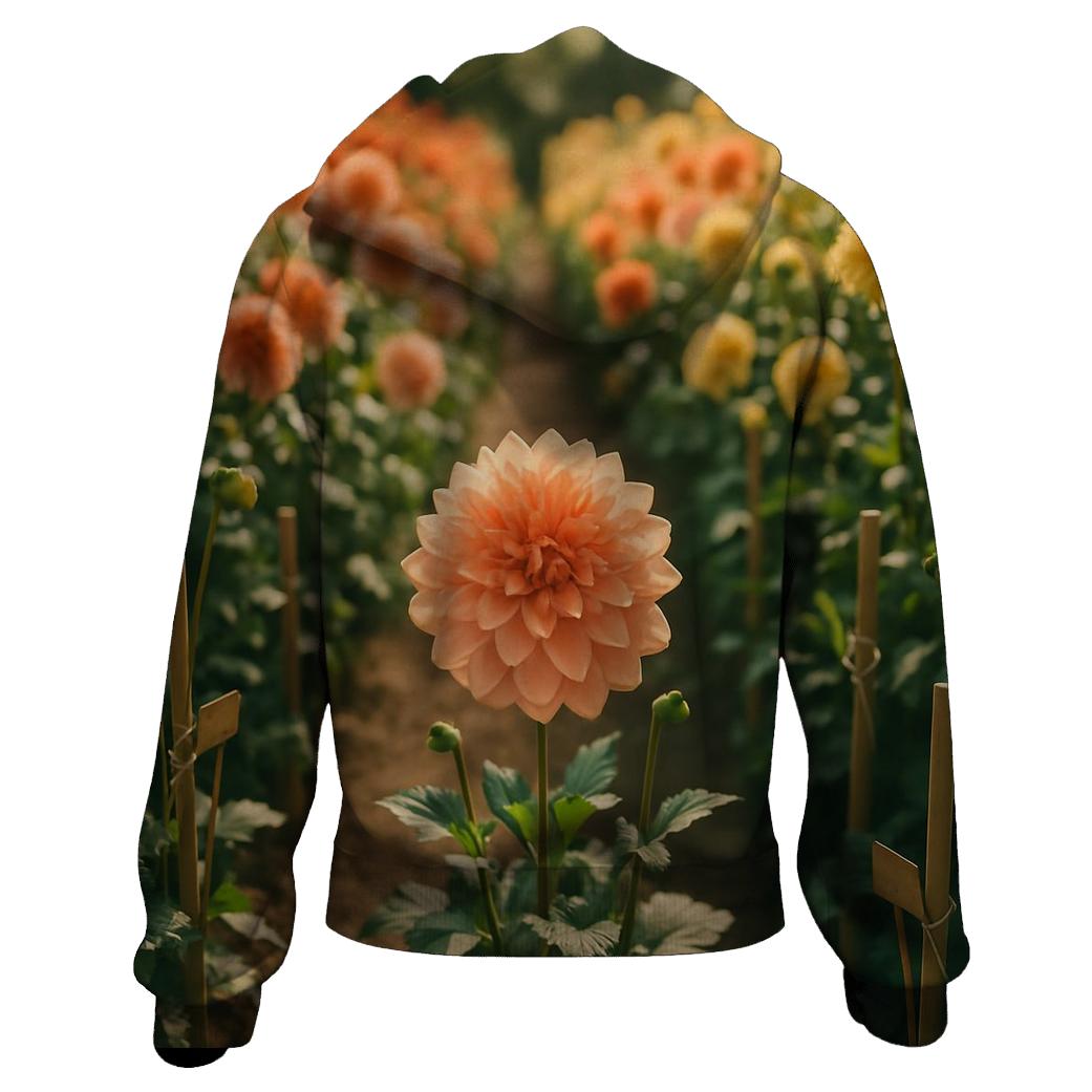 Sunlit Field Of Heirloom Dahlias lightweight hoodies