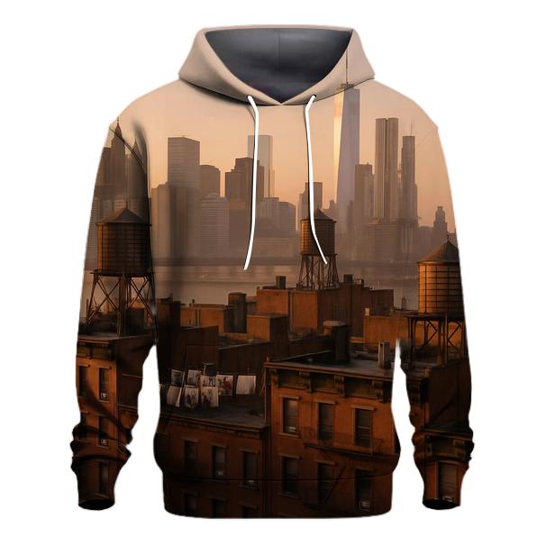 Chinatown Rooftop Sunrise Over Fiery Brick zip-up hoodies