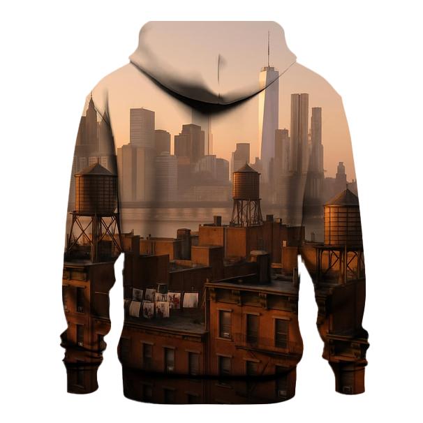 Chinatown Rooftop Sunrise Over Fiery Brick zip-up hoodies