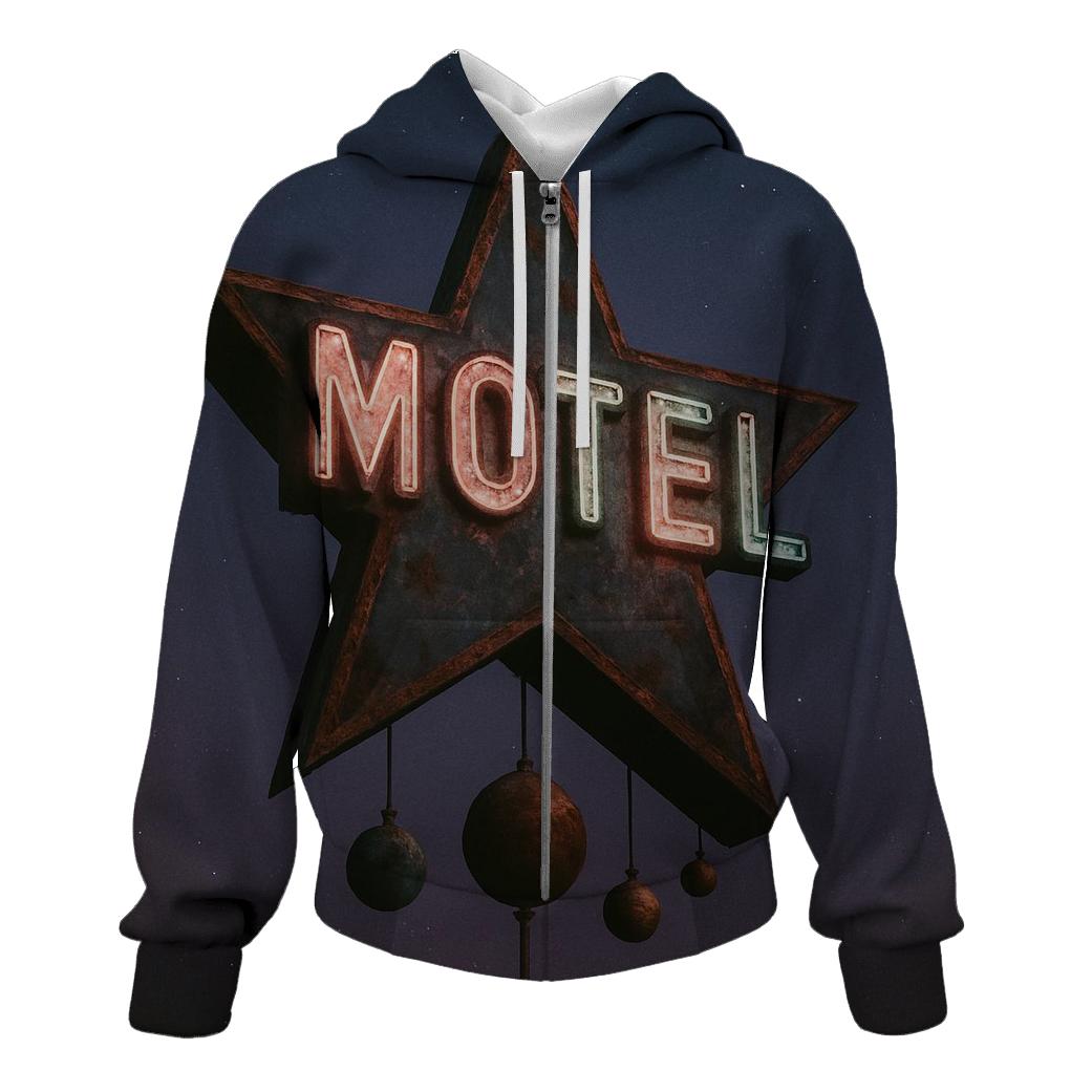Faded Neon Star Motel Sign premium hoodies