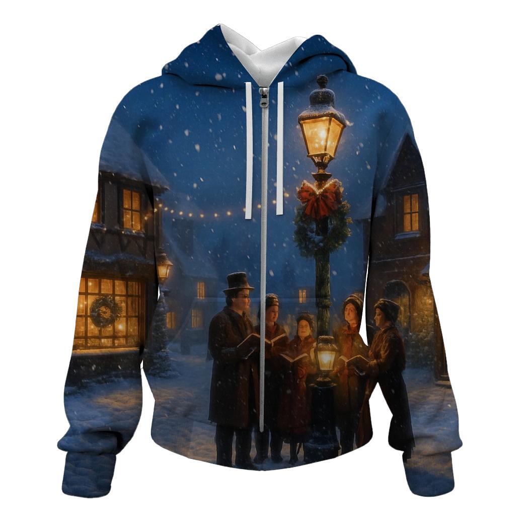 Snowy Village Carol Night heavyweight hoodies