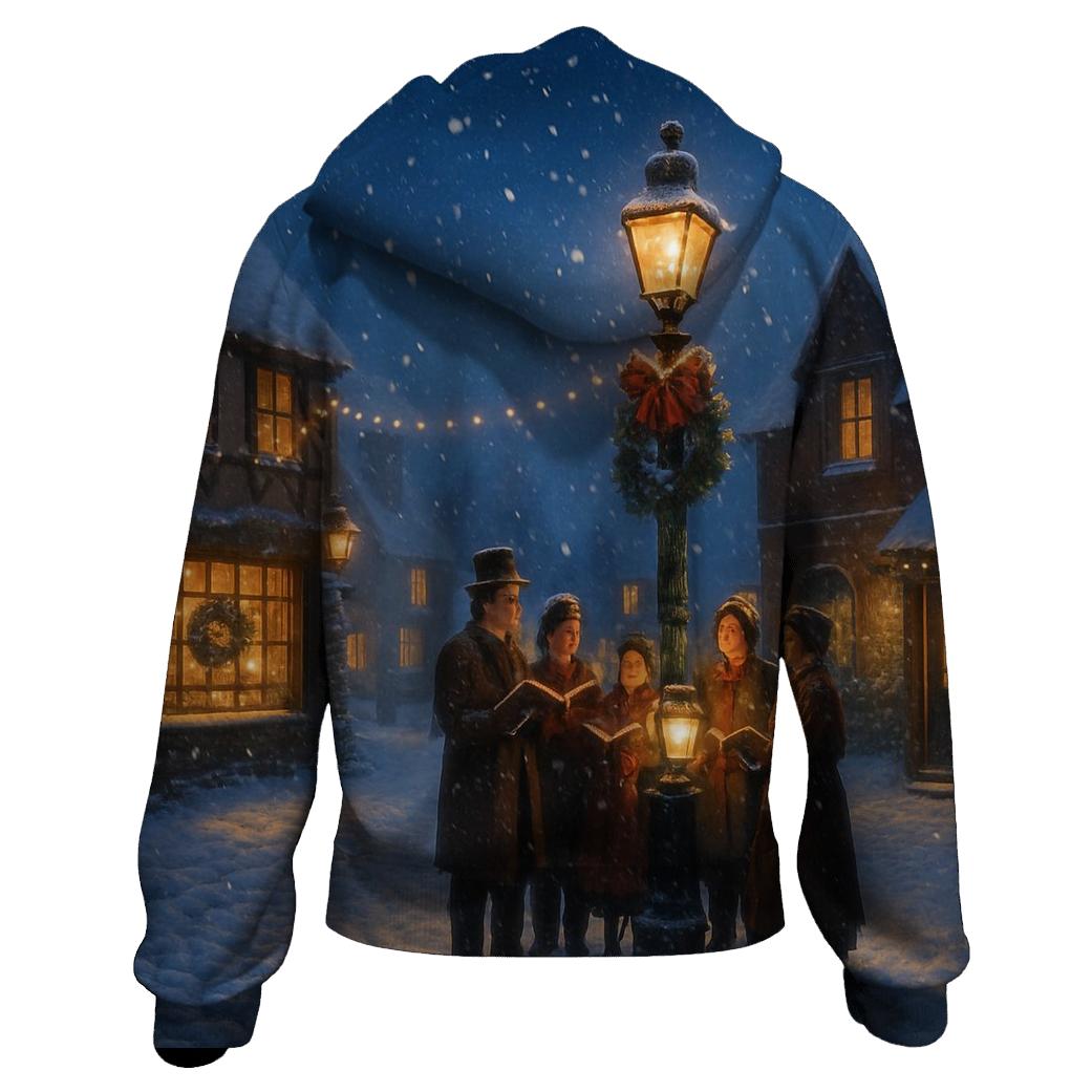 Snowy Village Carol Night heavyweight hoodies