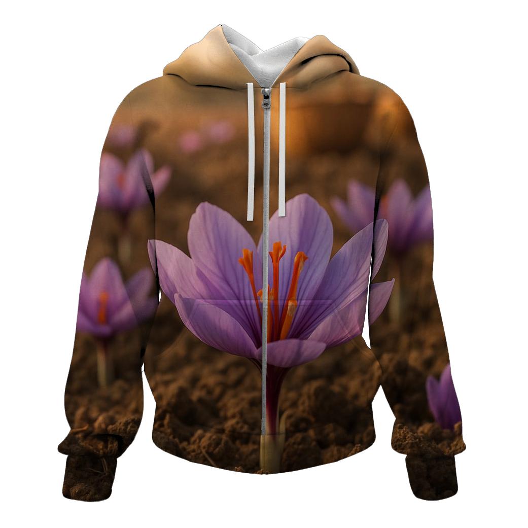 Saffron Crocus At Autumn Harvest printed hoodies