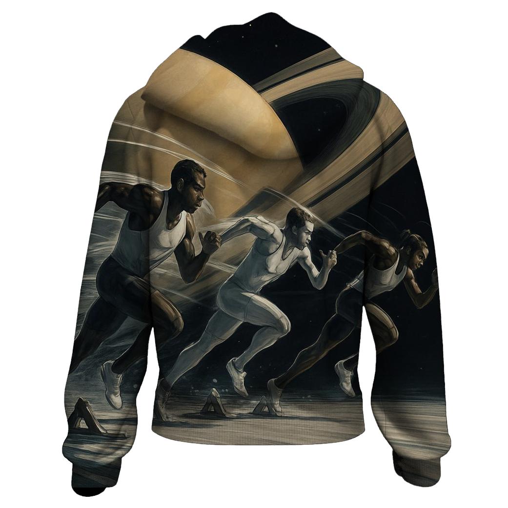 Starlight Sprinters On Saturns Rings printed hoodies