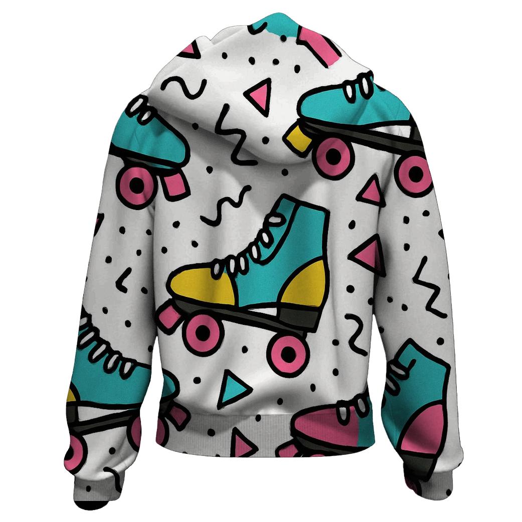 Memphis Roller Skates Pattern graphic hoodies