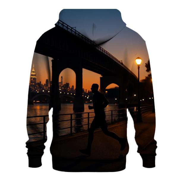Harlem River Park Evening Jog Skyline custom hoodies