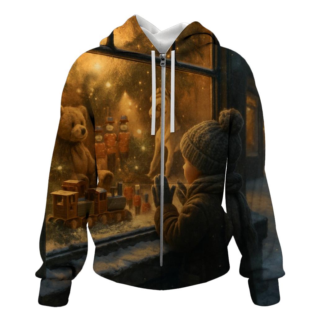 Vintage Toy Shop Christmas Window lightweight hoodies