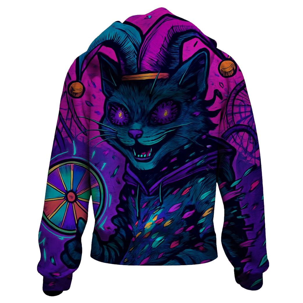 Glitched Carnival Cat hoodies fashion