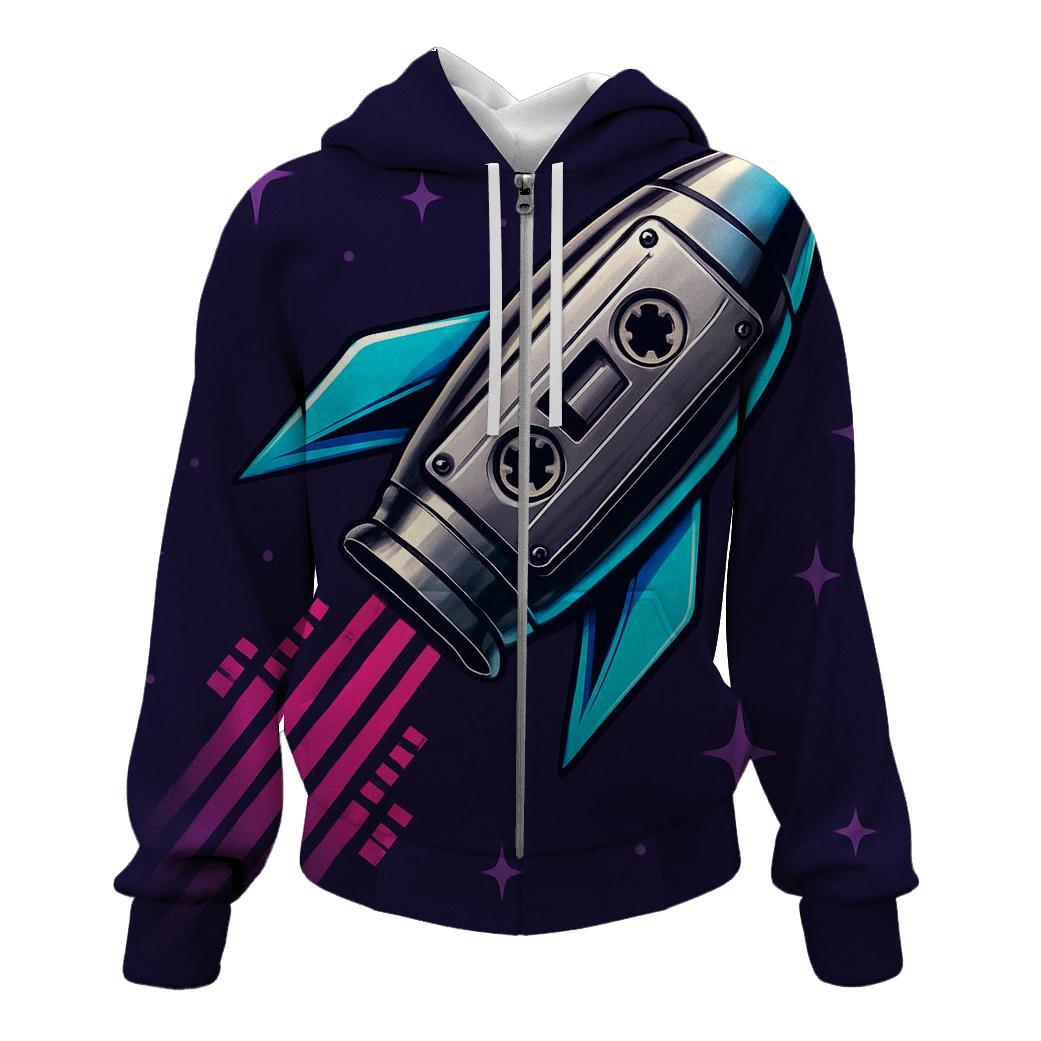 Chrome Rocket Mixtape printed hoodies