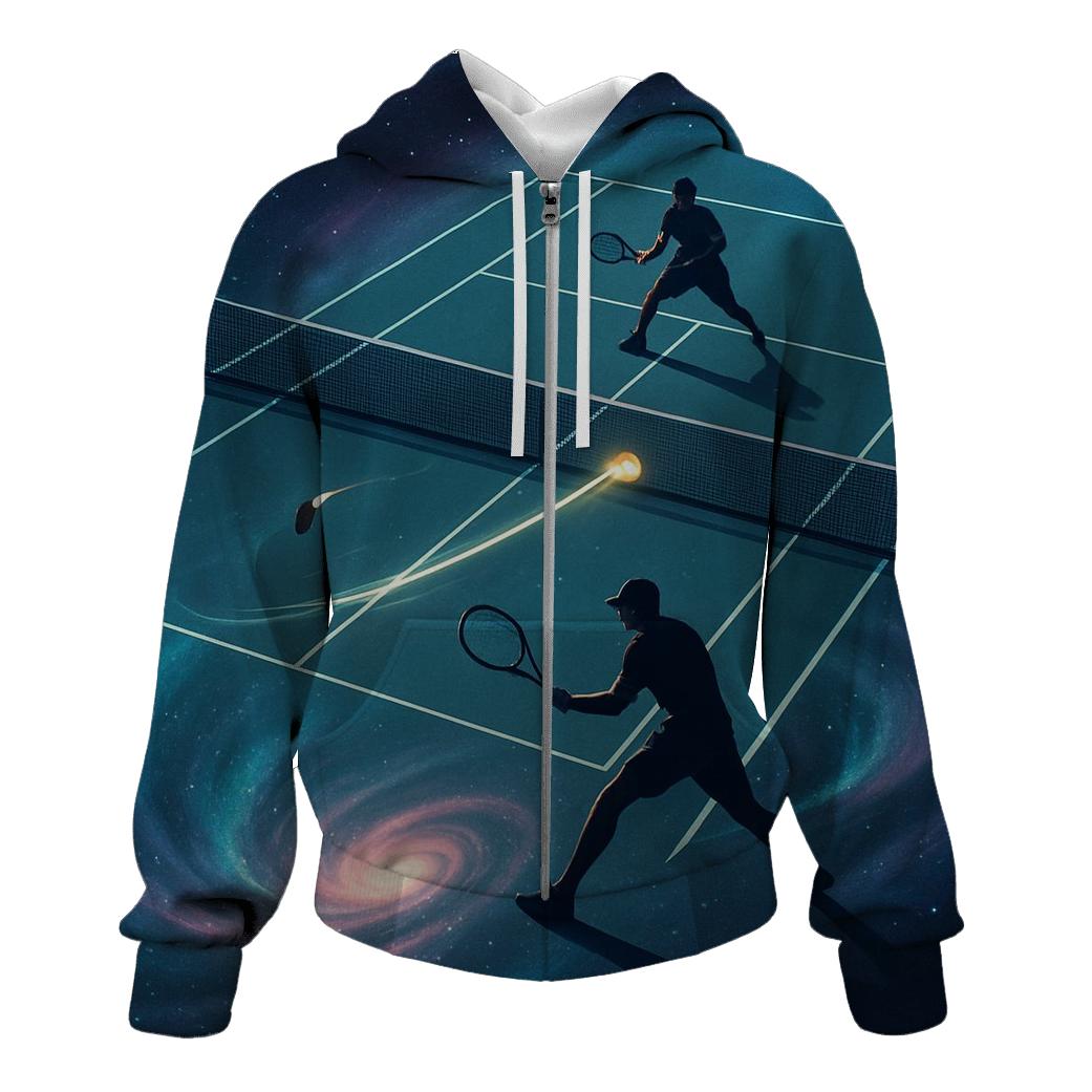 Galactic Tennis Rally heavyweight hoodies