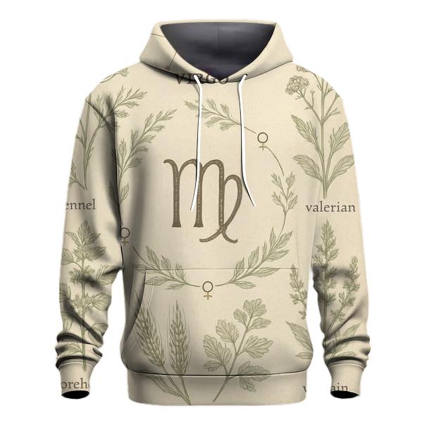 Virgo Celestial Herbarium Chart designer hoodies