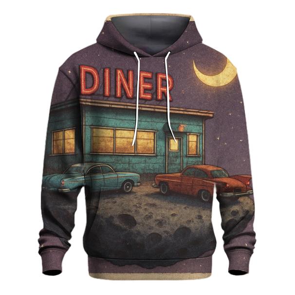 Rustic Moonshine Diner In Space lightweight hoodies