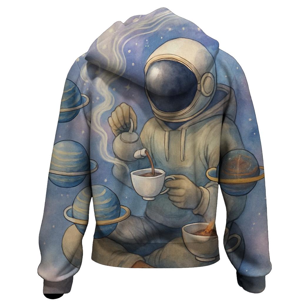 Tea Time Planet Shuffle graphic hoodies