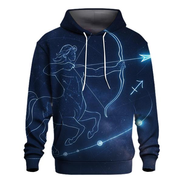 Sagittarius Celestial Archer Trajectory lightweight hoodies