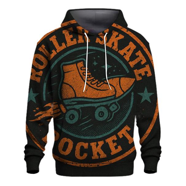 Retro Rocket Roller Derby Badge graphic hoodies