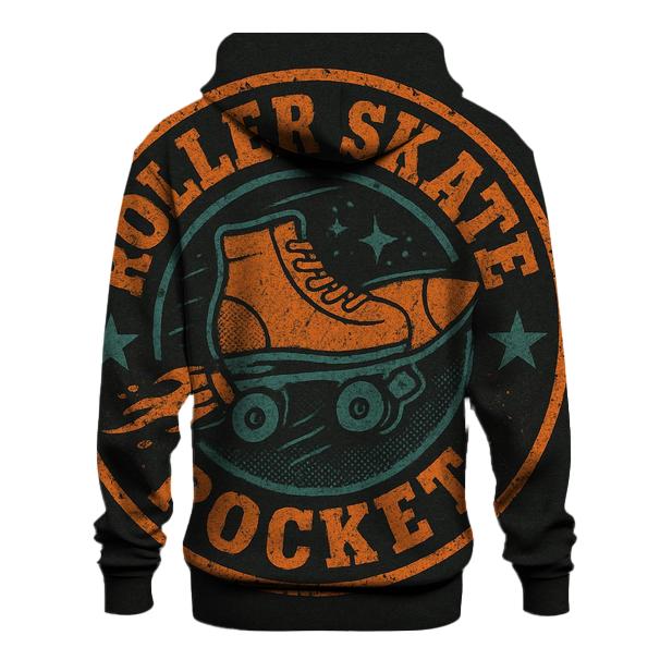 Retro Rocket Roller Derby Badge graphic hoodies