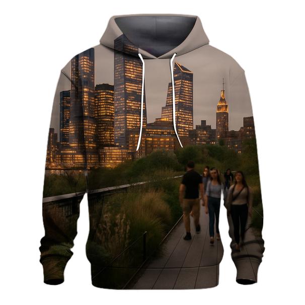 High Line Twilight Over West Side Towers lightweight hoodies