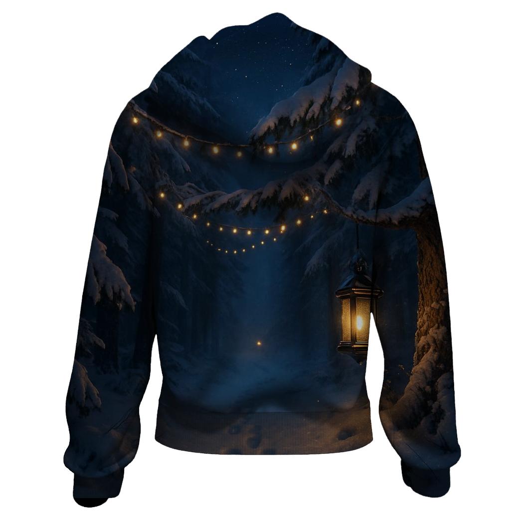 Starlit Christmas Forest Path hoodie styles