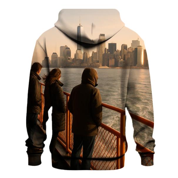 Staten Island Ferry Deck Skyline Crossing premium hoodies